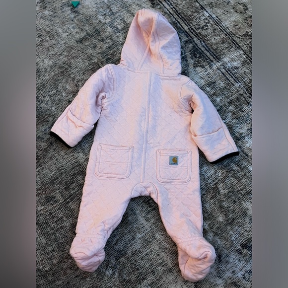 Carhartt Baby Girl Pink Quilted Suit Size 3 Months - Picture 2 of 2